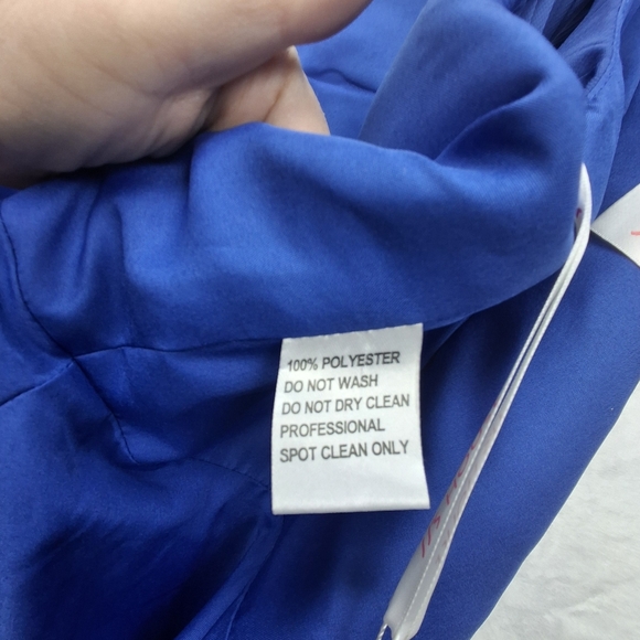 JJ House Blue Pleated Dress with Embellished Waist - Picture 6 of 10